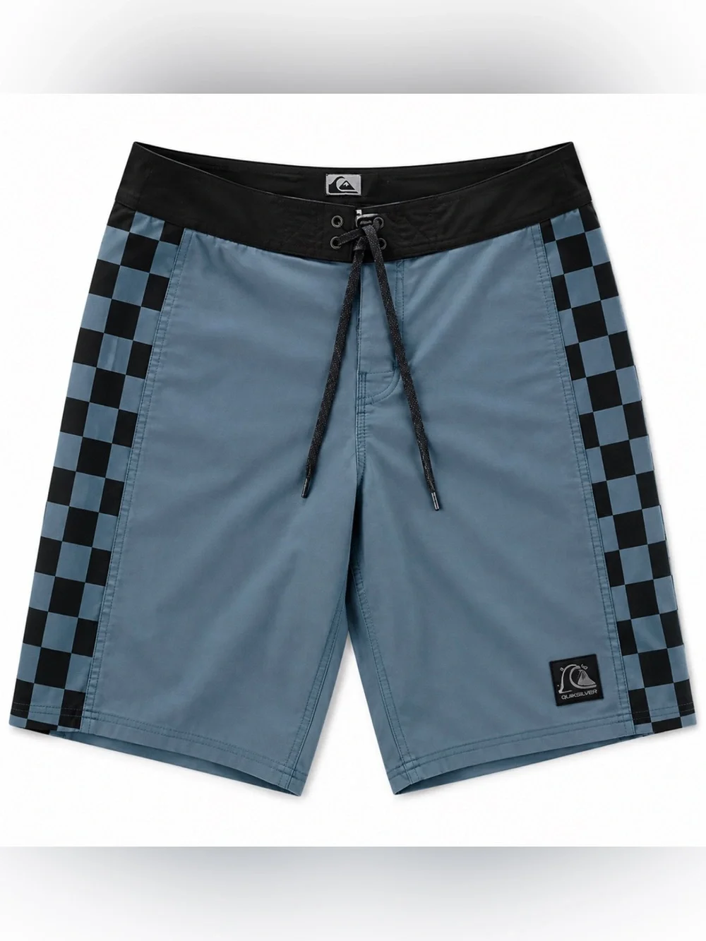 Quiksilver Slate Blue Boardshorts with Black Checker Panels